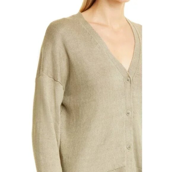 NWOT Jenni Kayne Linen Boyfriend Cardigan In Willow size M - Picture 4 of 13